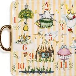 MacKenzie-Childs Patience Brewster 12 Days Ceramic Platter< Holiday|Serveware