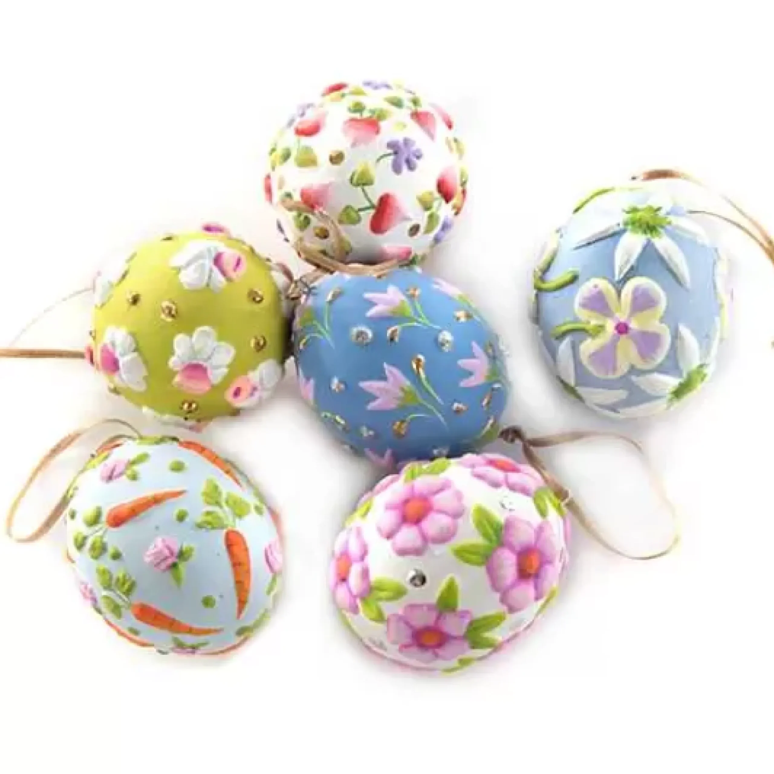 MacKenzie-Childs Patience Brewster Bright Floral Eggs, Set of 6< Easter|Spring