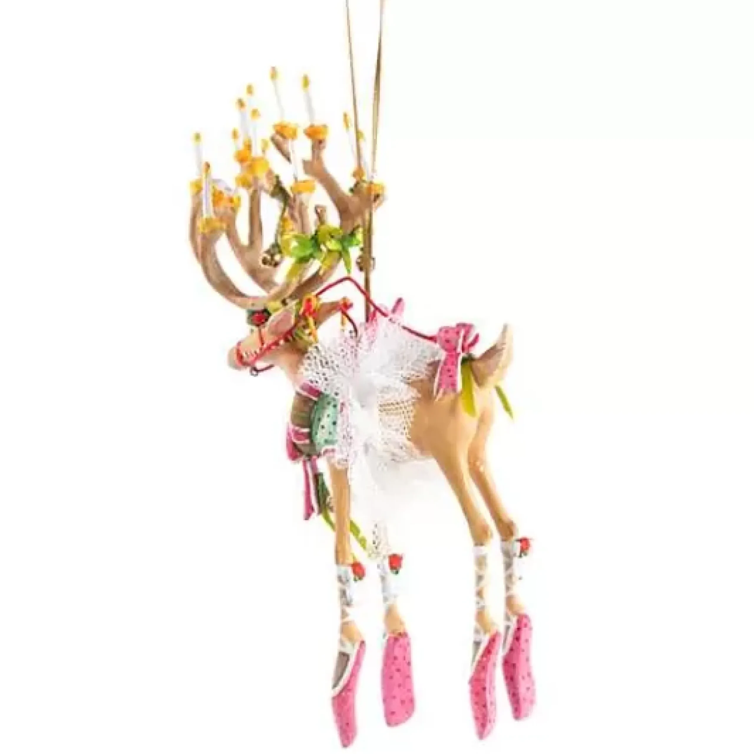 MacKenzie-Childs Patience Brewster Dash Away Dancer Reindeer Ornament< Holiday