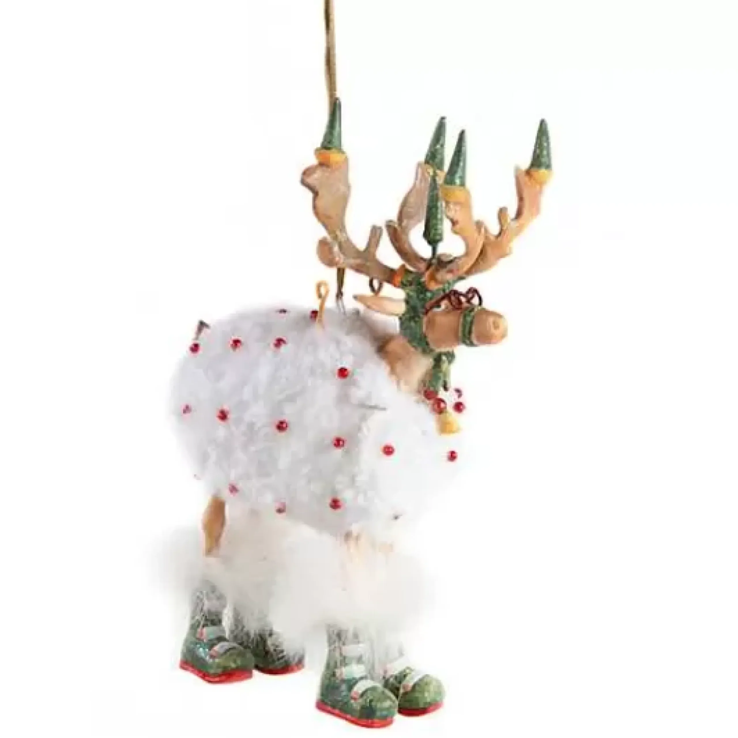 MacKenzie-Childs Patience Brewster Dash Away Blitzen Reindeer Ornament< Holiday