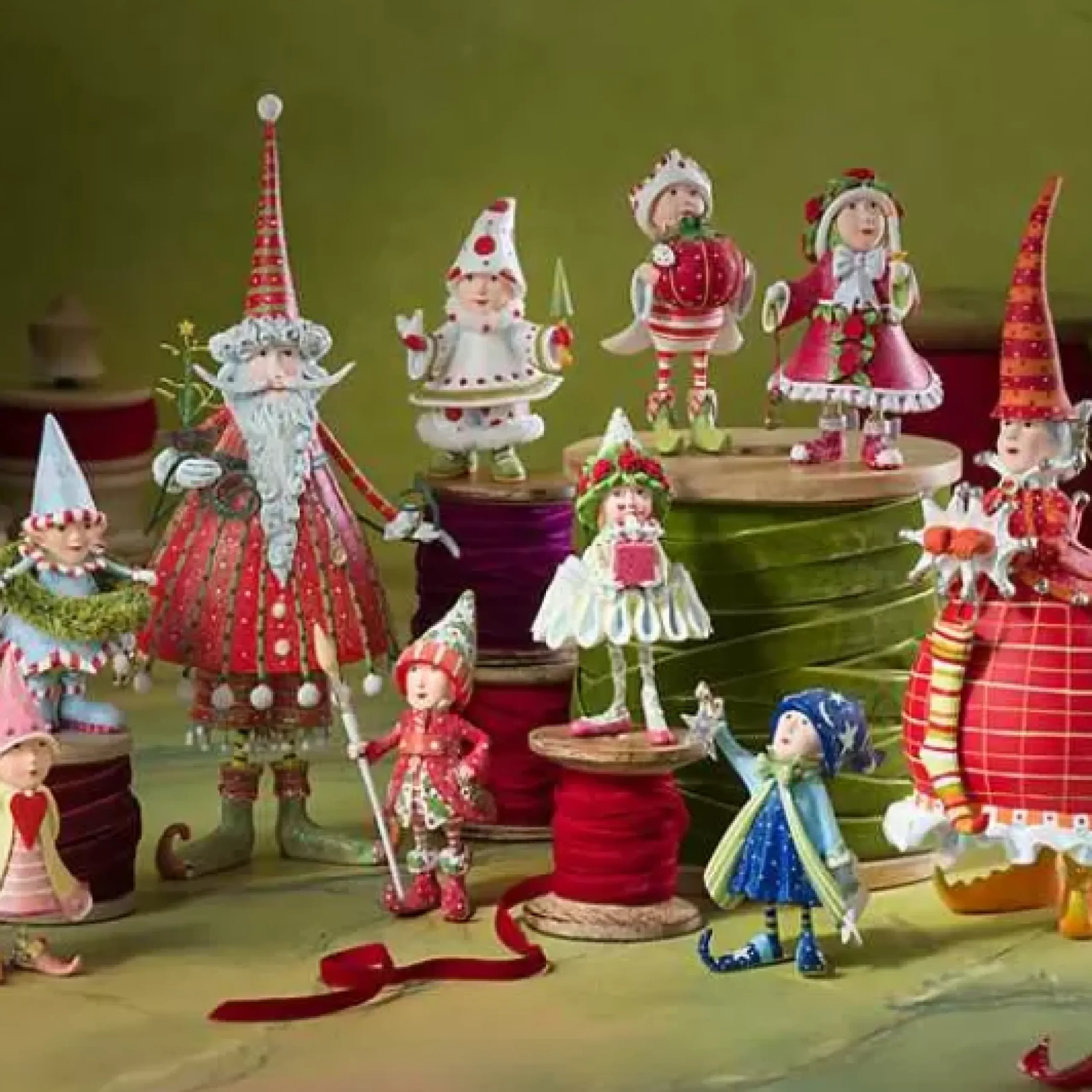 MacKenzie-Childs Patience Brewster Dash Away Red Mrs. Santa Figure< Holiday|Room Accents