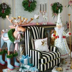 MacKenzie-Childs Patience Brewster Dash Away Candlelight Santa Display Figure< Holiday|Room Accents