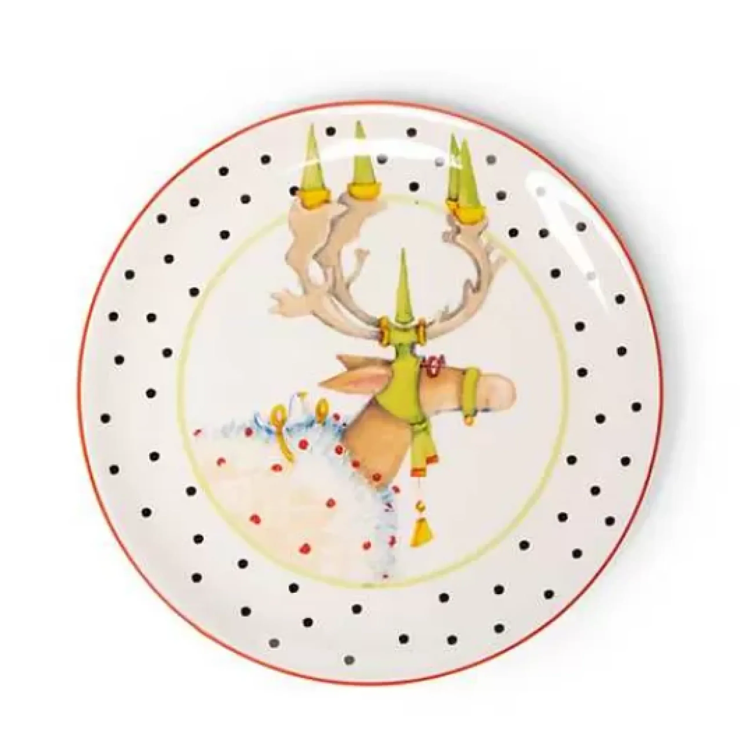 MacKenzie-Childs Patience Brewster Dash Away Dessert Plates, Set of 4< Holiday|Dinnerware & Flatware
