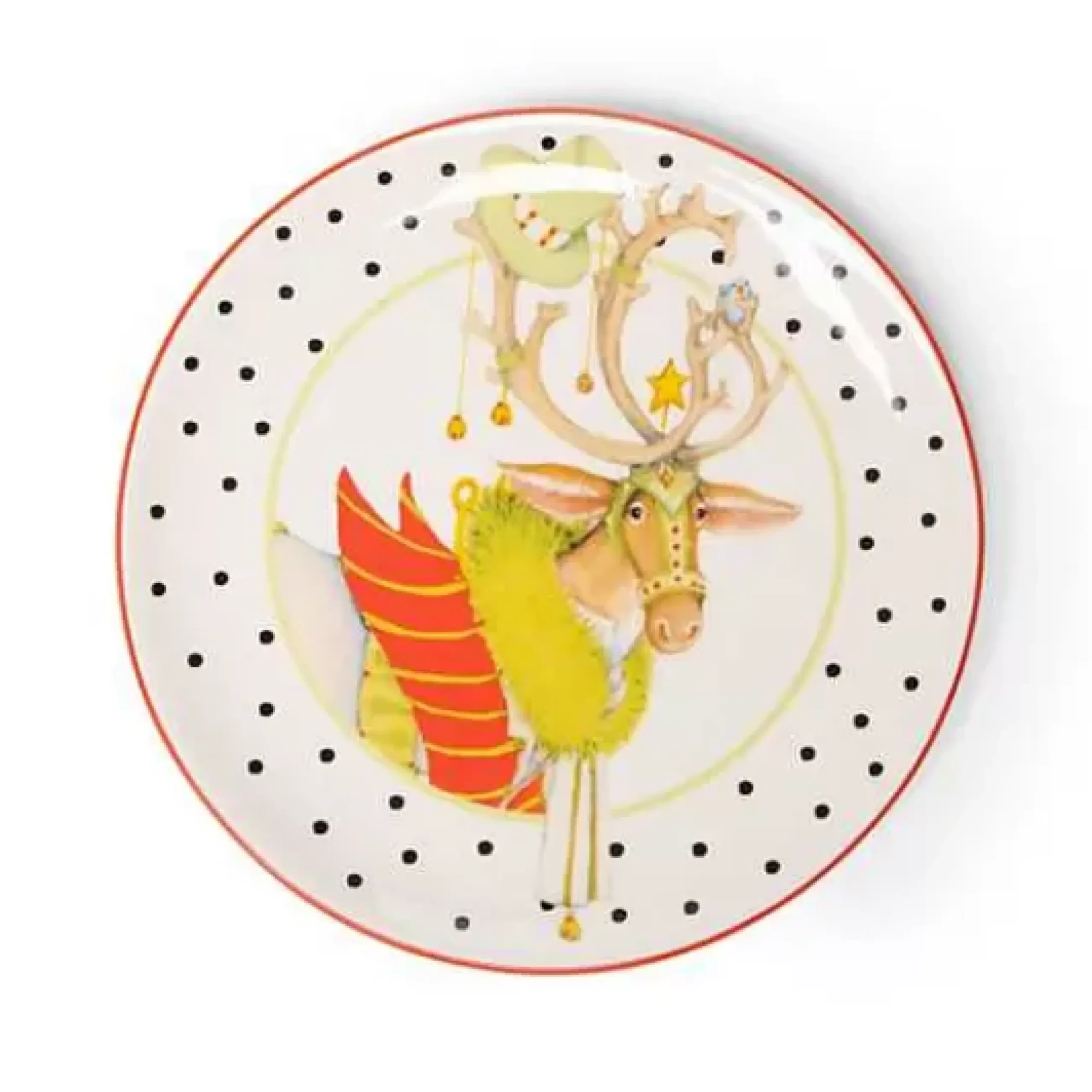 MacKenzie-Childs Patience Brewster Dash Away Dessert Plates, Set of 4< Holiday|Dinnerware & Flatware