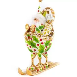 MacKenzie-Childs Patience Brewster Dash Away Santa in Sleigh Ornament< Holiday