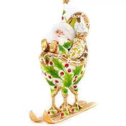 MacKenzie-Childs Patience Brewster Dash Away Santa in Sleigh Ornament< Holiday
