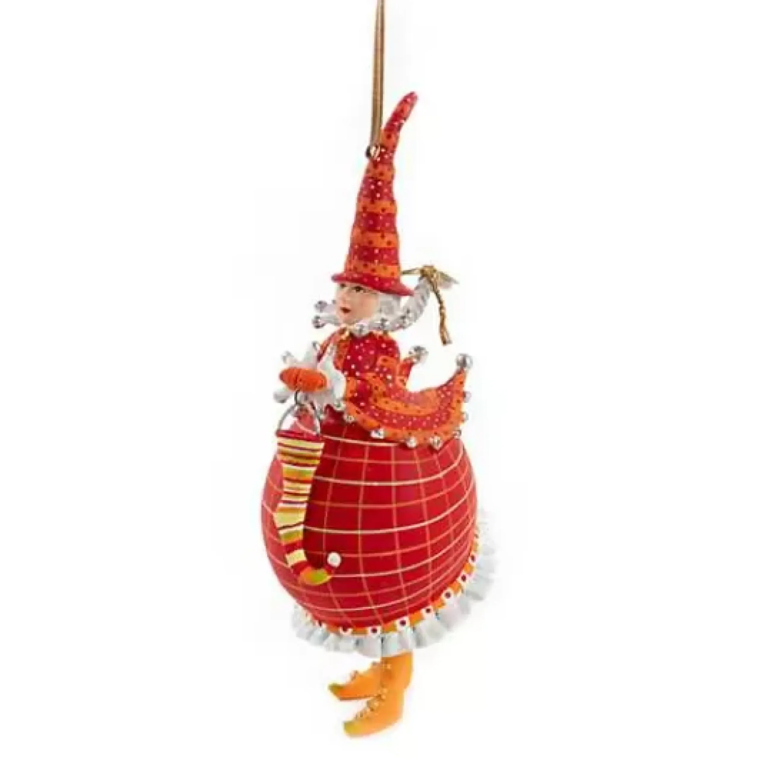 MacKenzie-Childs Patience Brewster Dash Away Red Mrs. Santa Ornament< Holiday