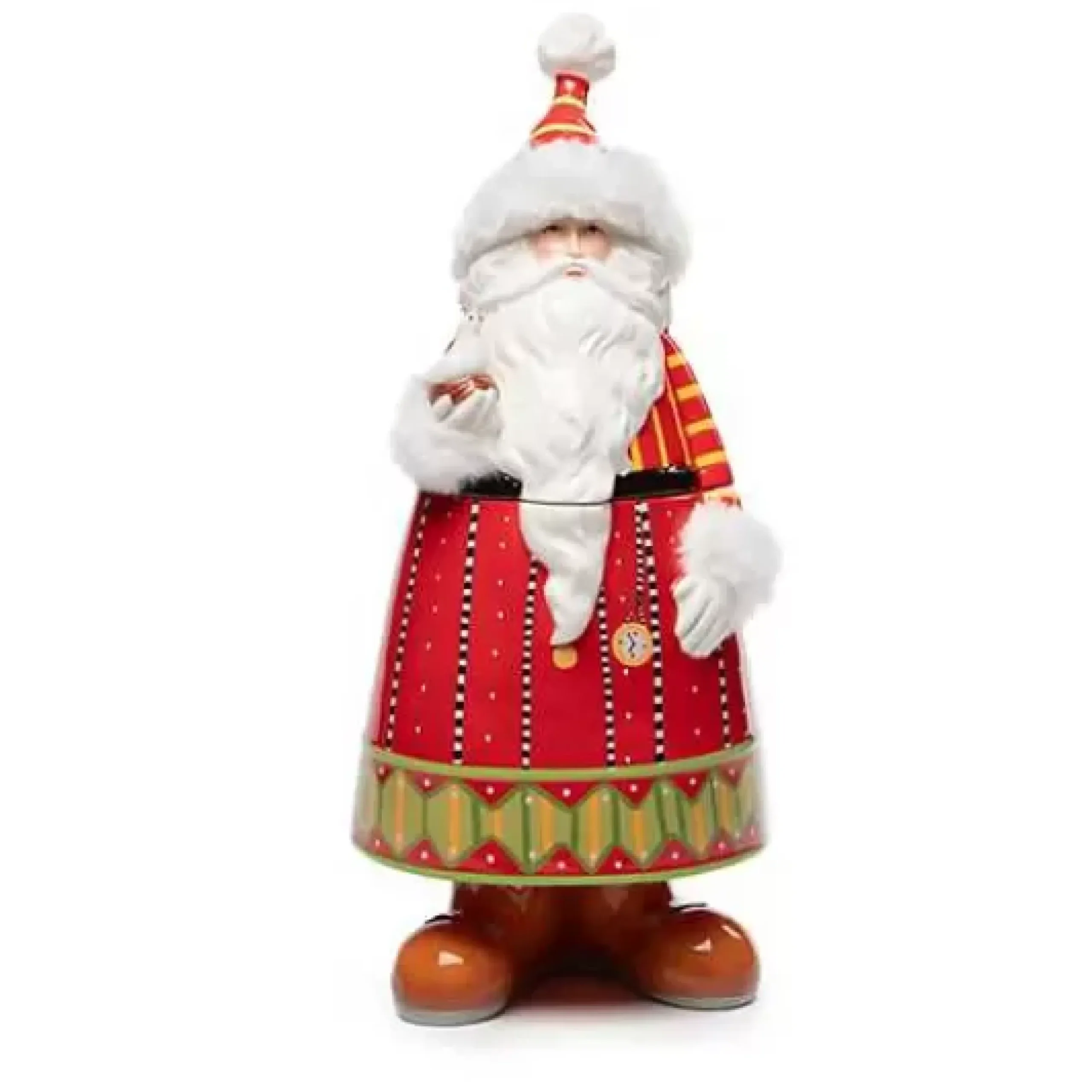 MacKenzie-Childs Patience Brewster Dash Away Santa Cookie Jar< Holiday|Kitchen Storage & Organization