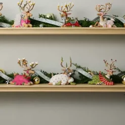 MacKenzie-Childs Patience Brewster Dash Away Sitting Blitzen Reindeer Figure< Holiday|Room Accents