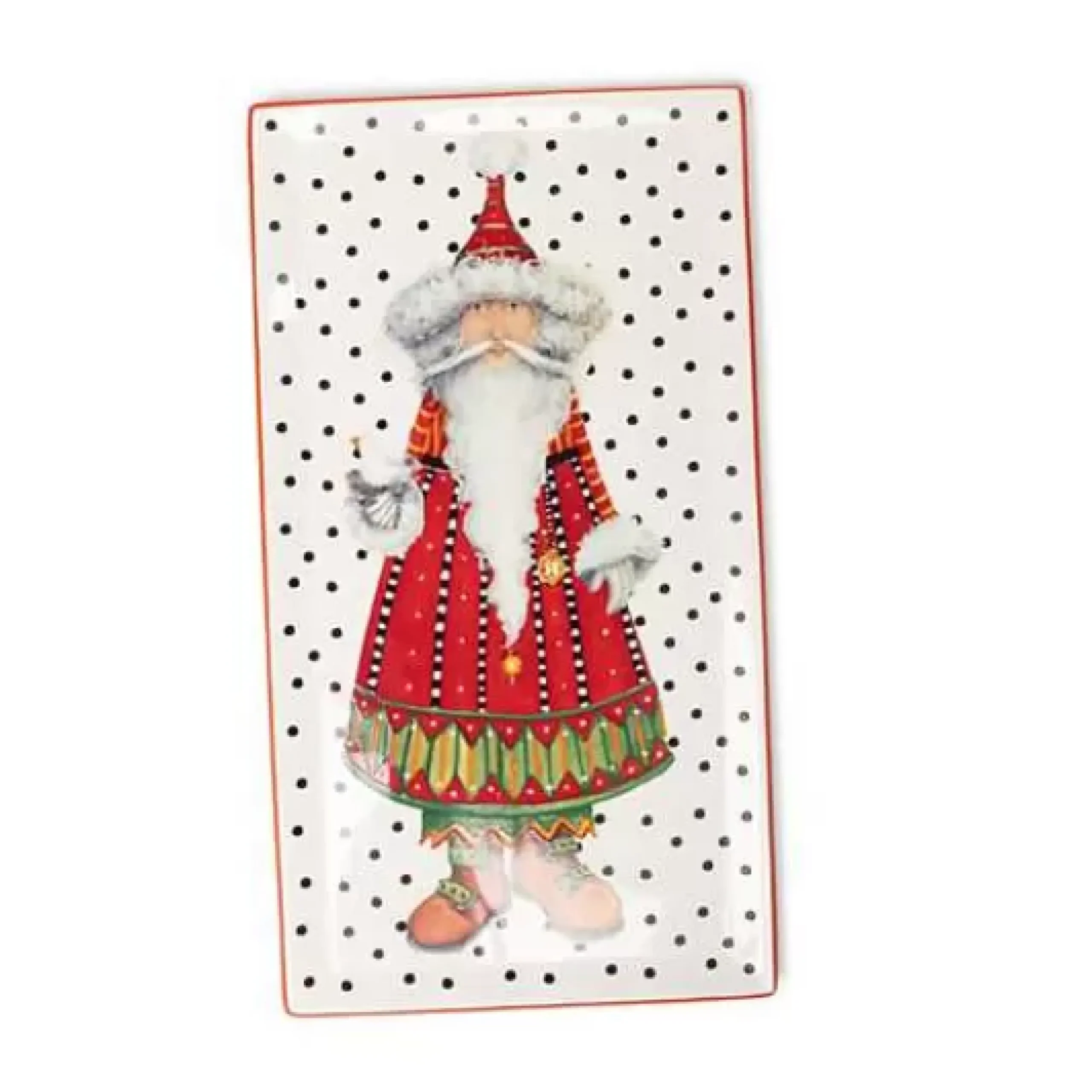 MacKenzie-Childs Patience Brewster Dash Away Santa Platter< Holiday|Serveware
