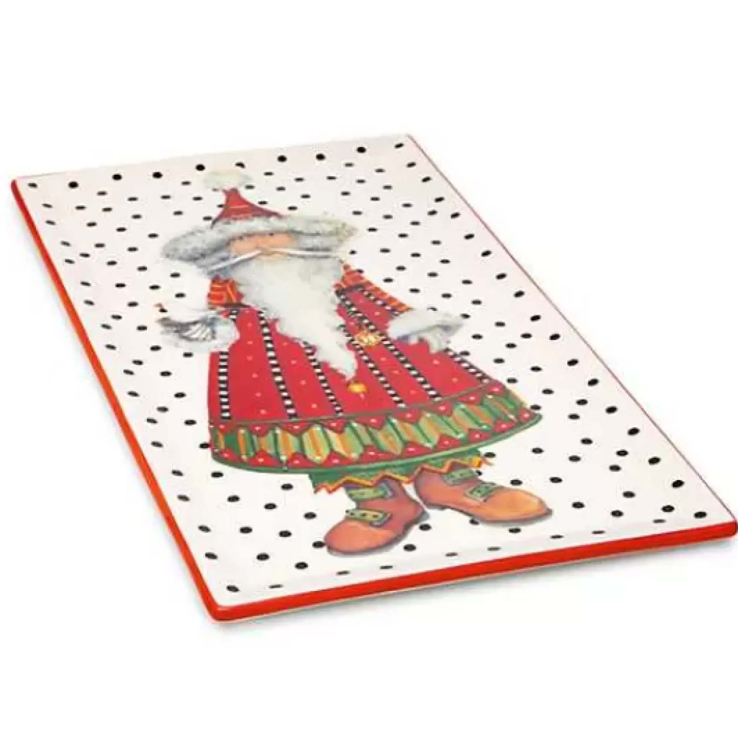 MacKenzie-Childs Patience Brewster Dash Away Santa Platter< Holiday|Serveware