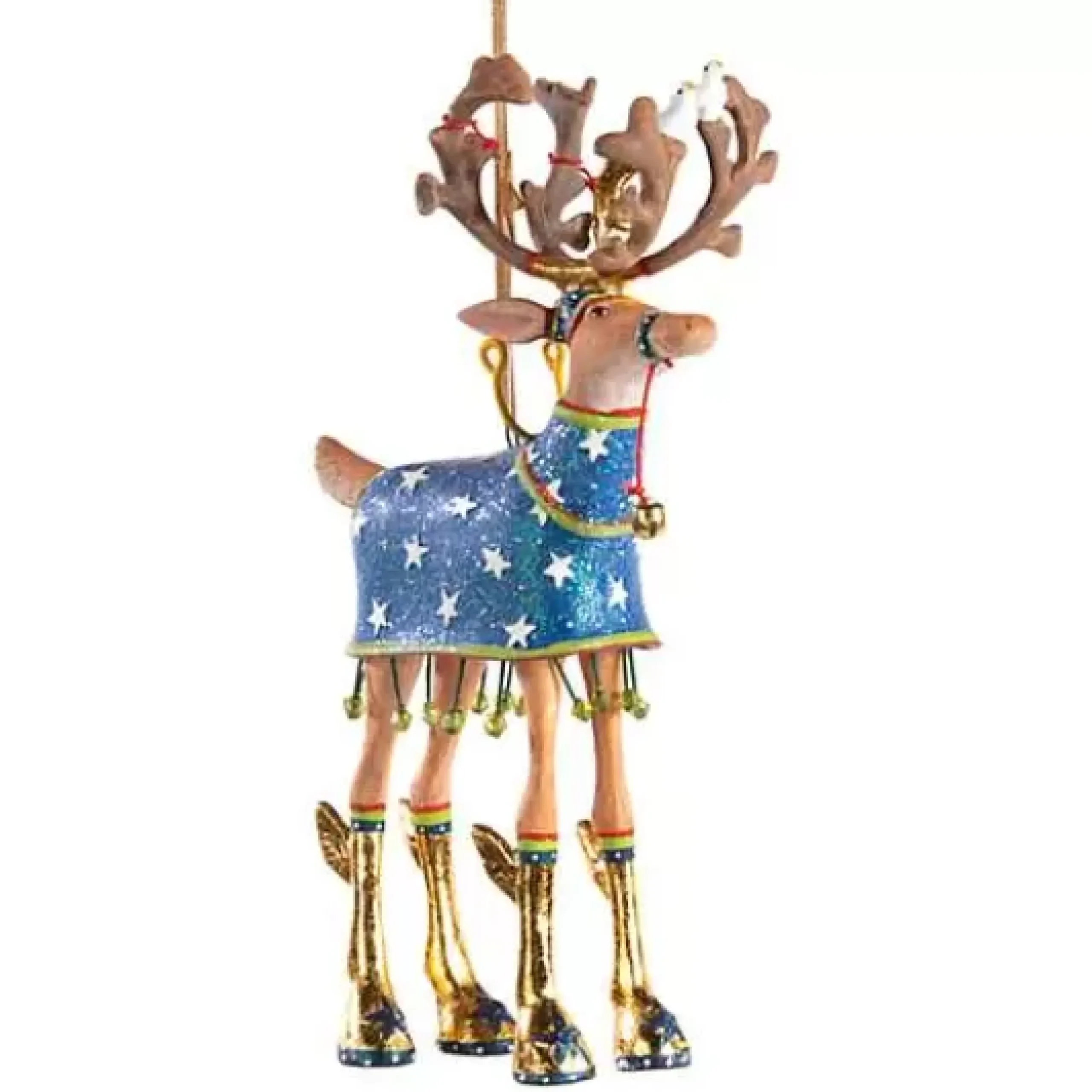 MacKenzie-Childs Patience Brewster Dash Away Comet Reindeer Ornament< Holiday