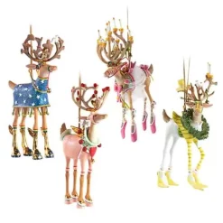 MacKenzie-Childs Patience Brewster Dash Away Reindeer Ornament Set-B< Holiday