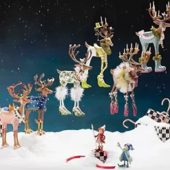 MacKenzie-Childs Patience Brewster Dash Away Prancer Reindeer Figure< Holiday|Room Accents