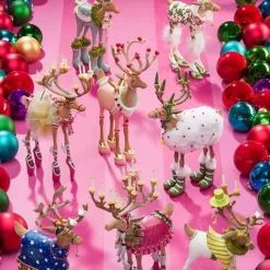 MacKenzie-Childs Patience Brewster Dash Away Dasher Reindeer Figure< Holiday|Room Accents