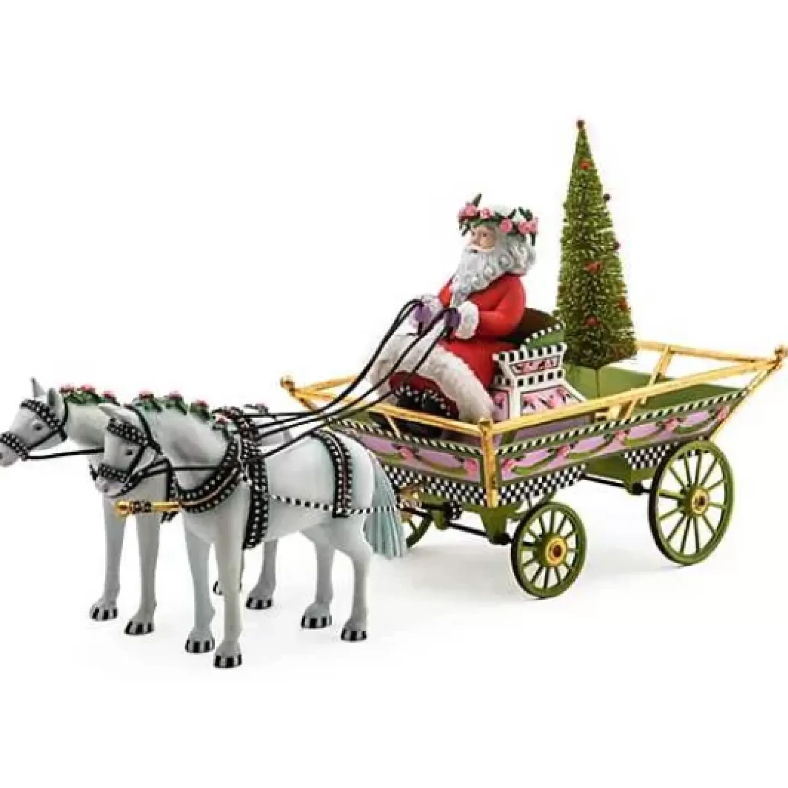 MacKenzie-Childs Patience Brewster Holiday Caroler Horse Drawn Sleigh< Holiday