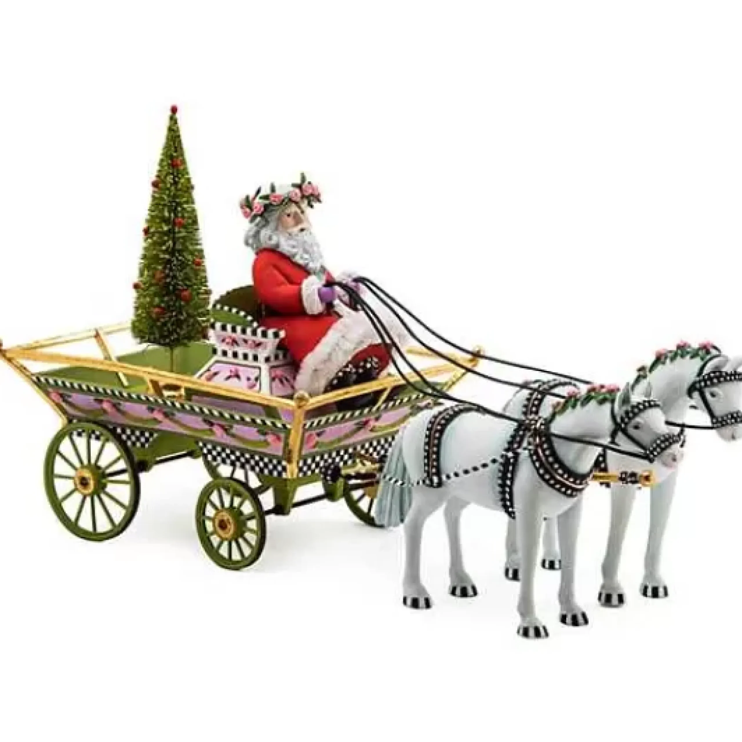 MacKenzie-Childs Patience Brewster Holiday Caroler Horse Drawn Sleigh< Holiday