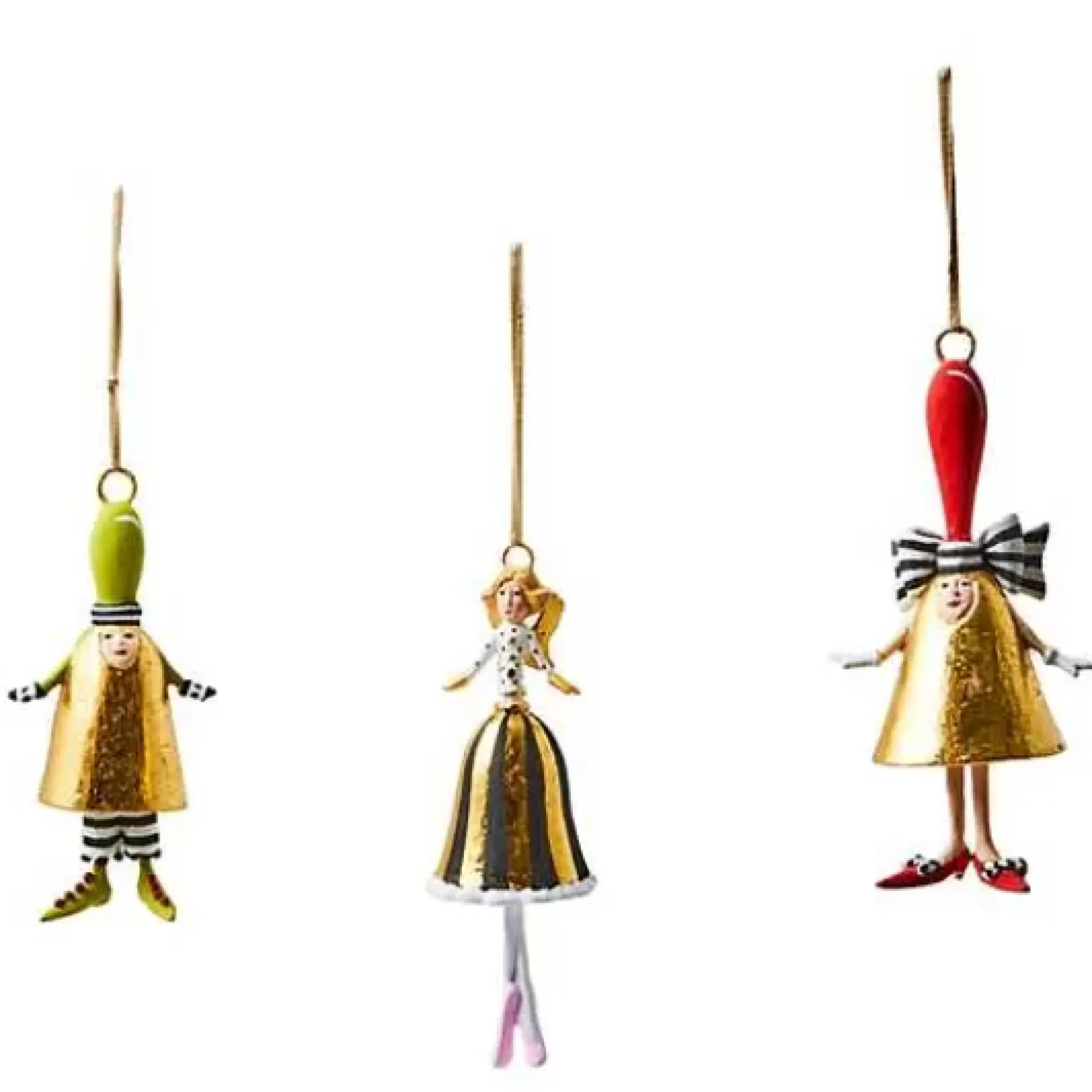 MacKenzie-Childs Patience Brewster Mini Bell Ornaments, Set of 3< Holiday|Decor Sets