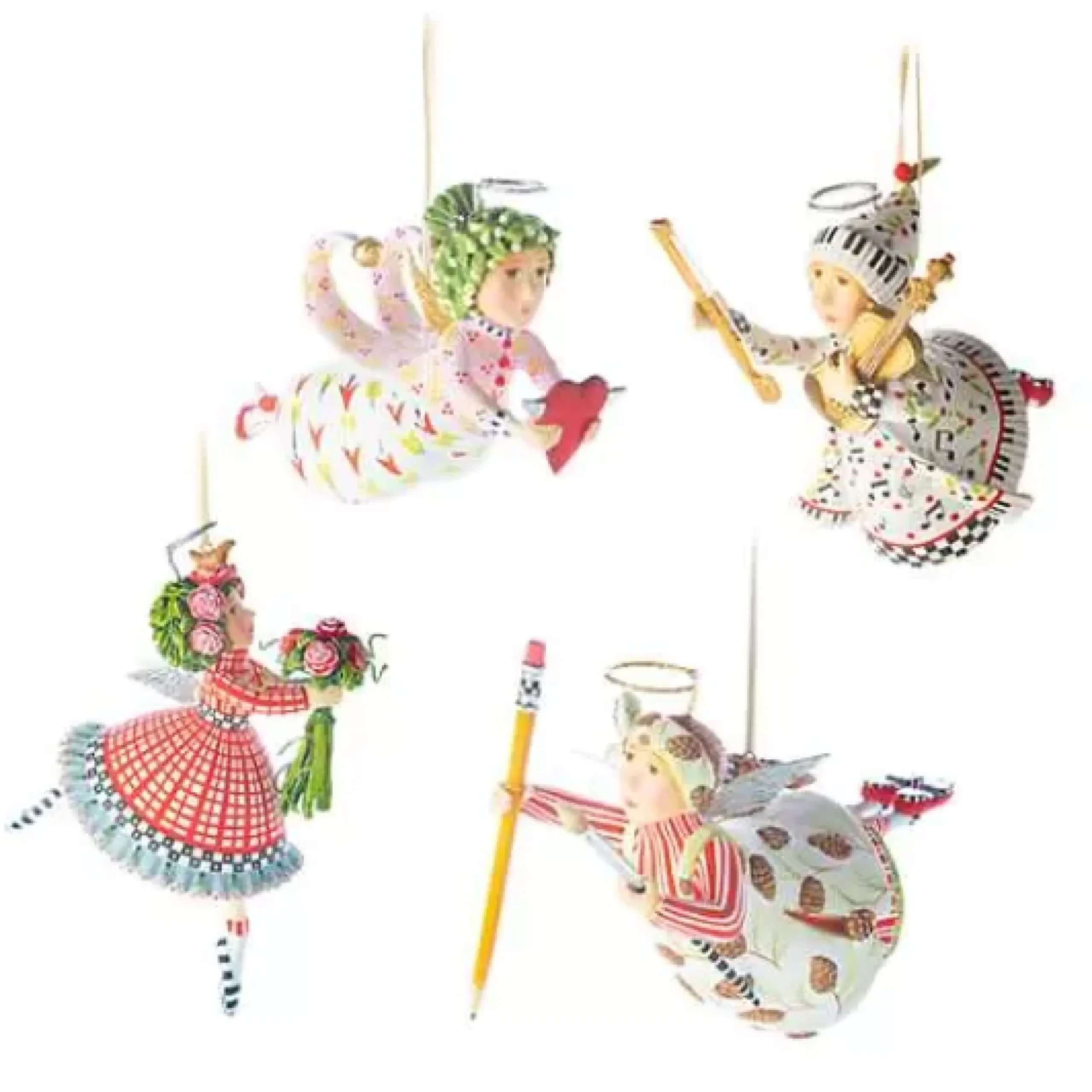 MacKenzie-Childs Patience Brewster Mini Paradise Angels - Set of 4< Holiday
