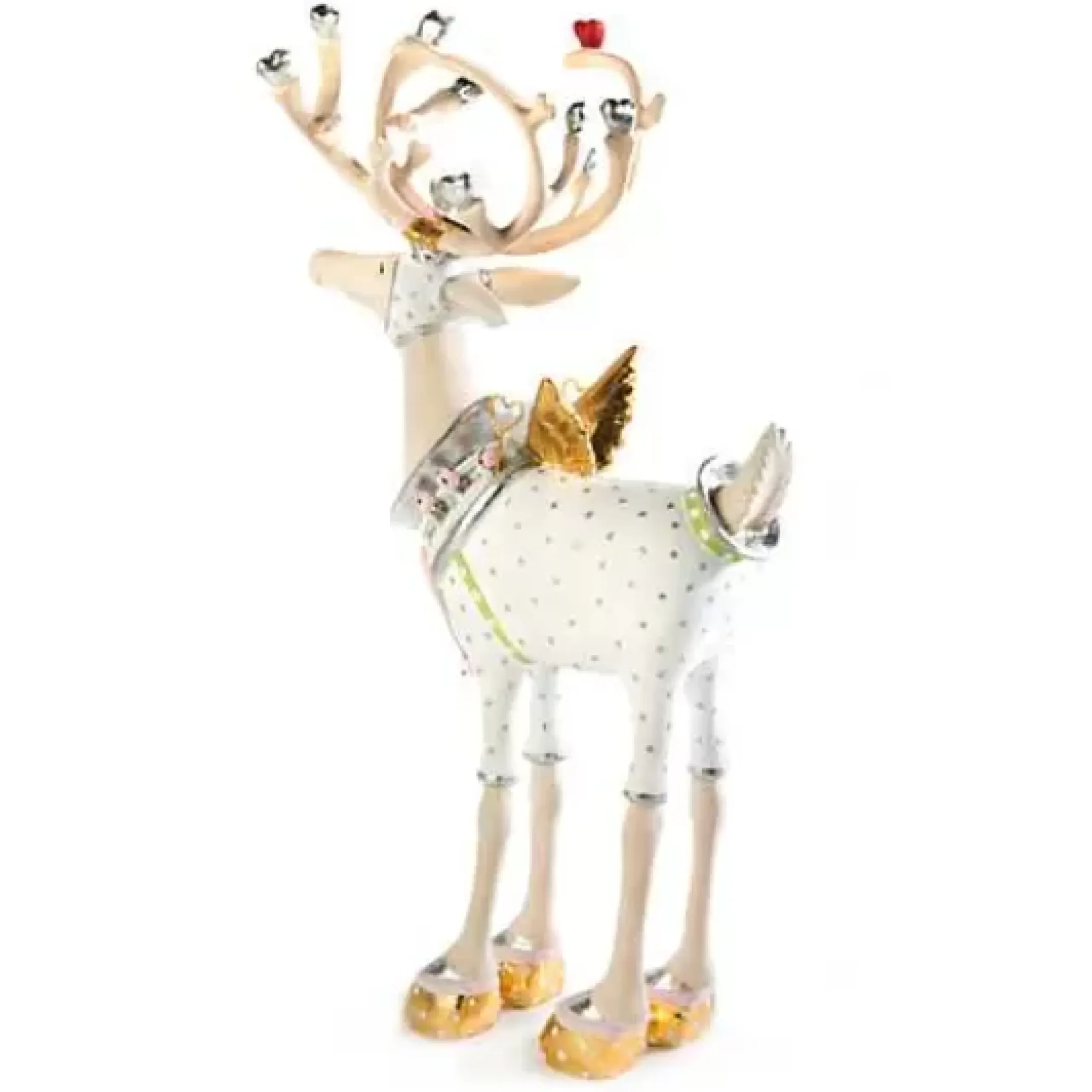 MacKenzie-Childs Patience Brewster Moonbeam Cupid Reindeer Figure< Holiday|Room Accents