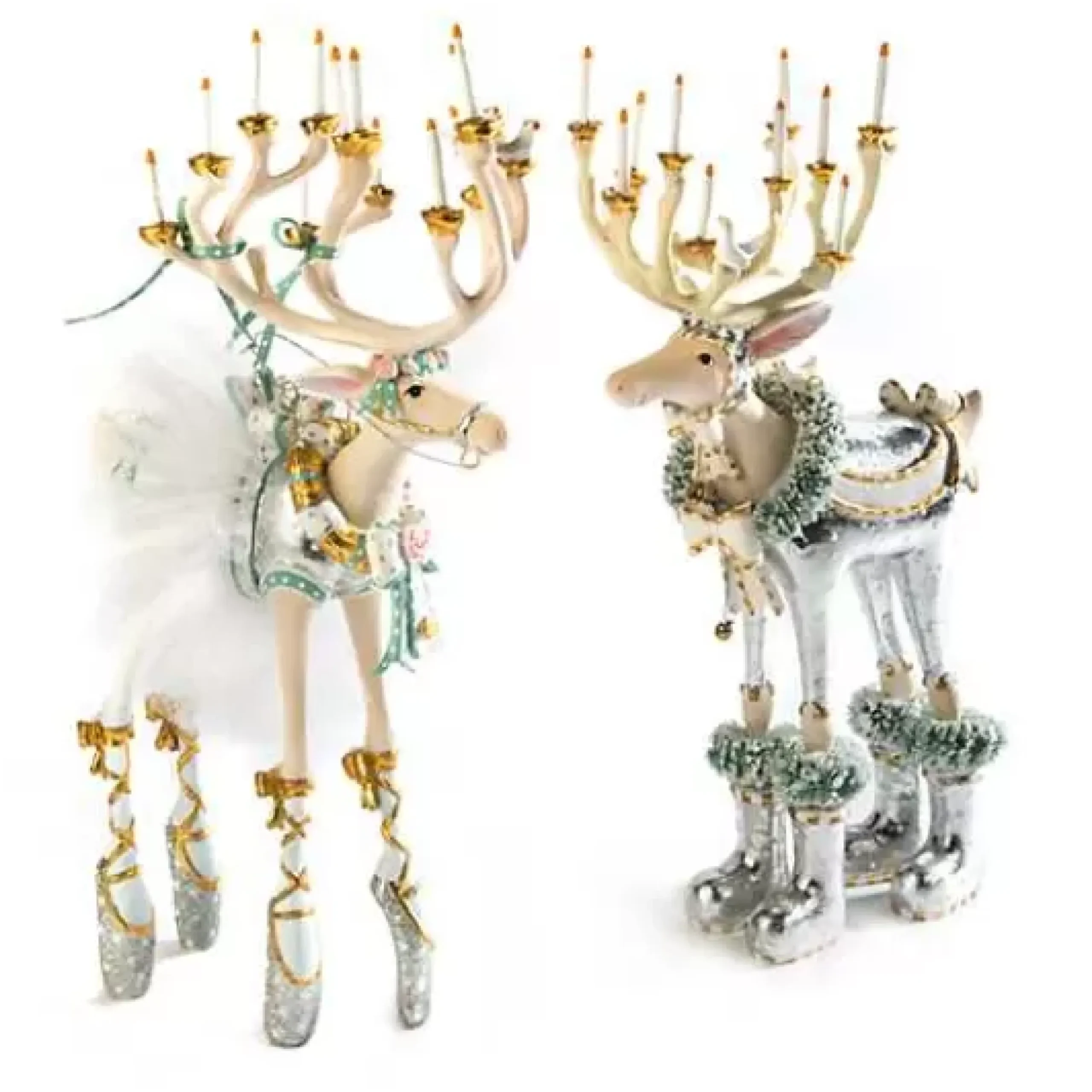 MacKenzie-Childs Patience Brewster Moonbeam Dancer Reindeer Figure< Holiday|Room Accents