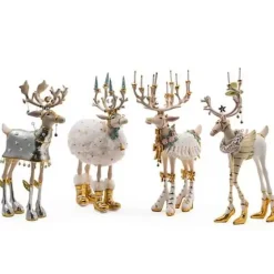 MacKenzie-Childs Patience Brewster Moonbeam Reindeer Figure Set-B< Holiday