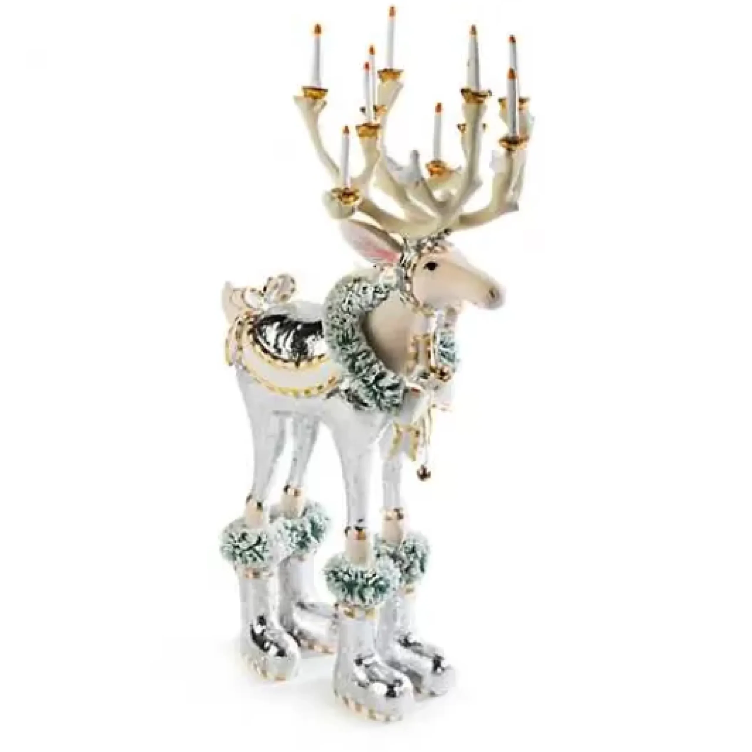MacKenzie-Childs Patience Brewster Moonbeam Dasher Reindeer Figure< Holiday|Room Accents