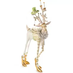 MacKenzie-Childs Patience Brewster Moonbeam Prancer Reindeer Figure< Holiday|Room Accents