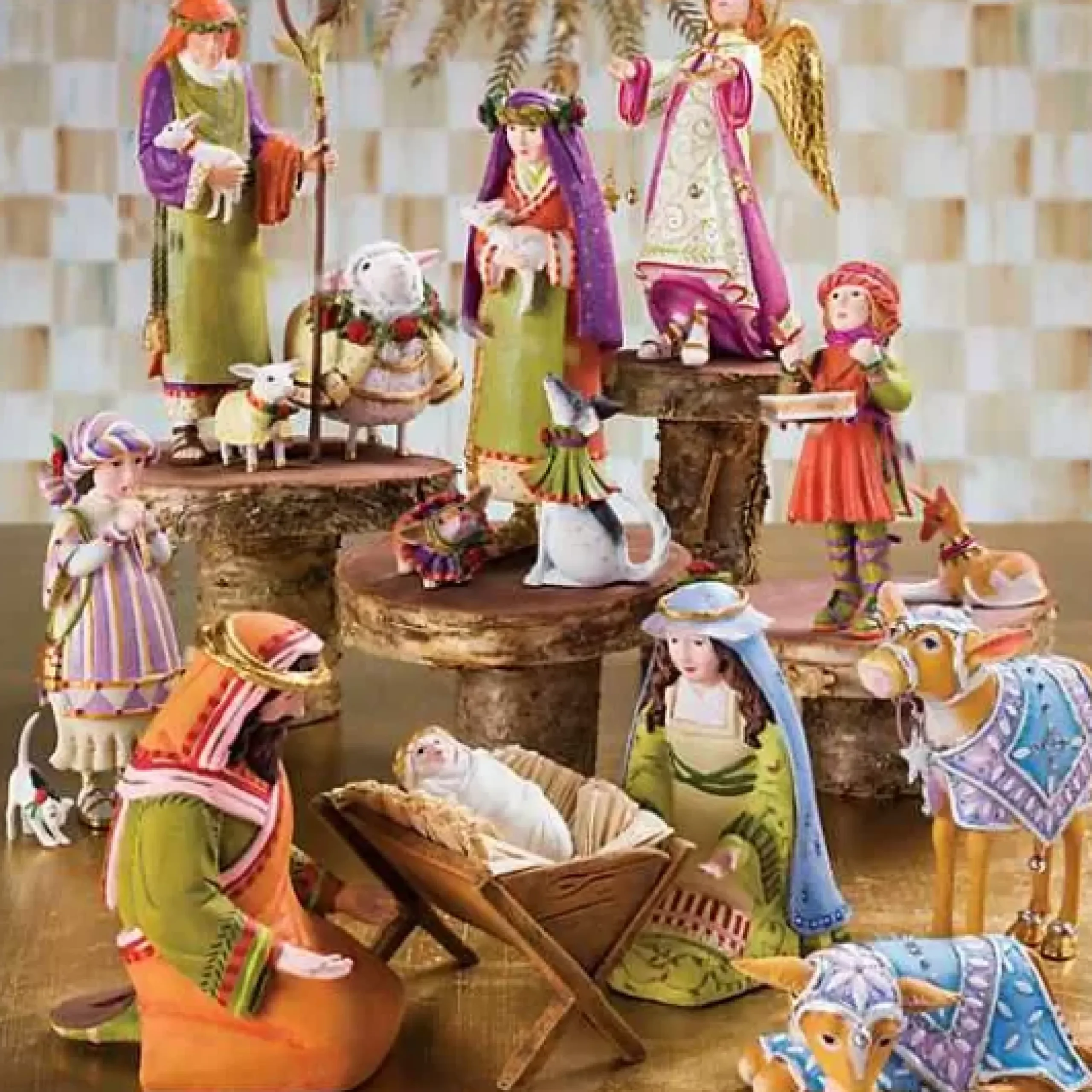 MacKenzie-Childs Patience Brewster Nativity Shepherdess with Dog Figures< Holiday|Room Accents