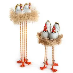 MacKenzie-Childs Patience Brewster Nativity Chicken Dove Figures< Holiday|Room Accents