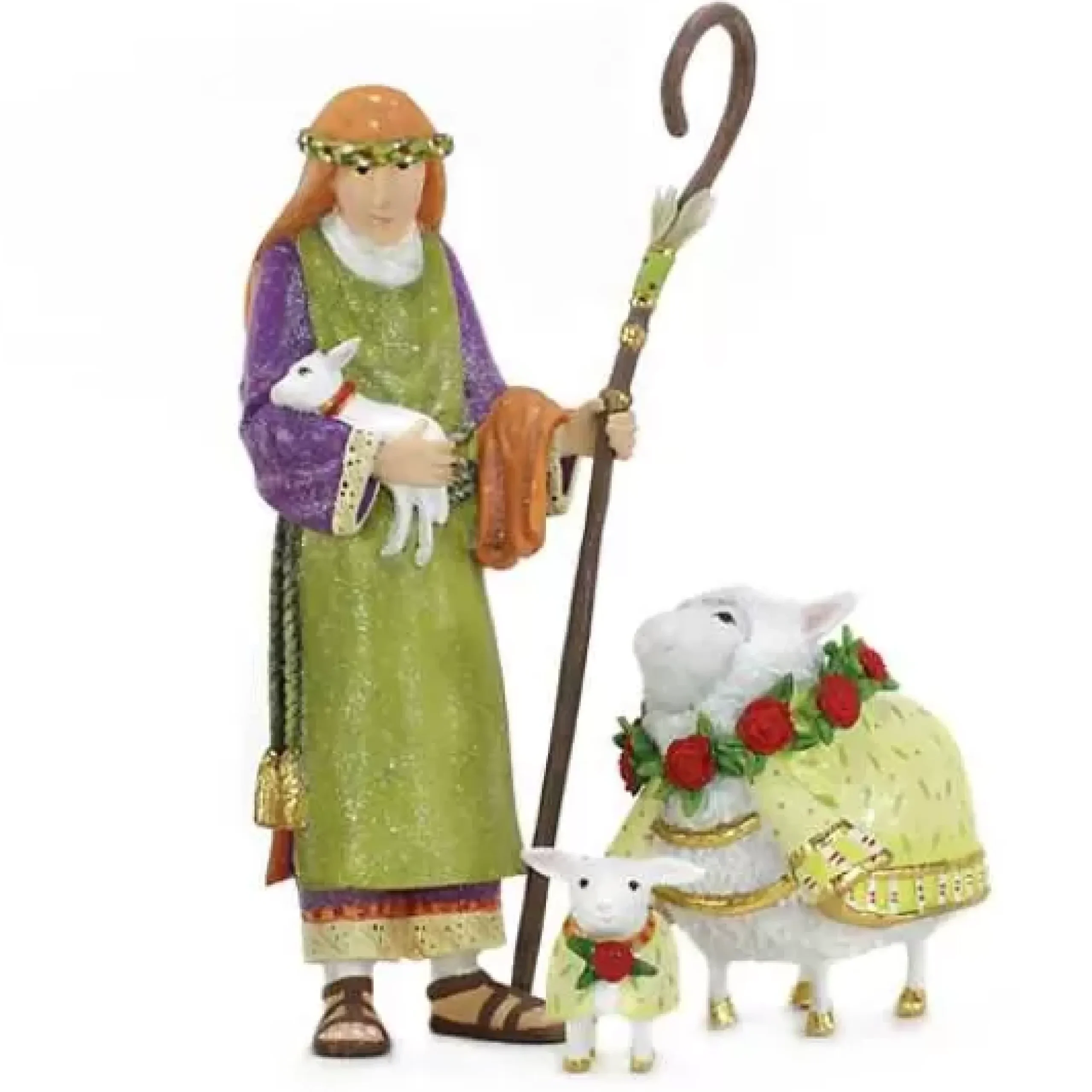 MacKenzie-Childs Patience Brewster Nativity Shepherd Sheep Figures< Holiday|Room Accents