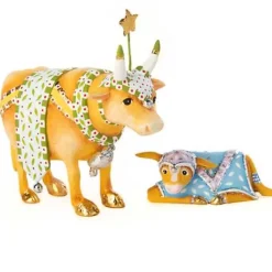MacKenzie-Childs Patience Brewster Nativity Cow Calf Mini Figures< Holiday|Room Accents