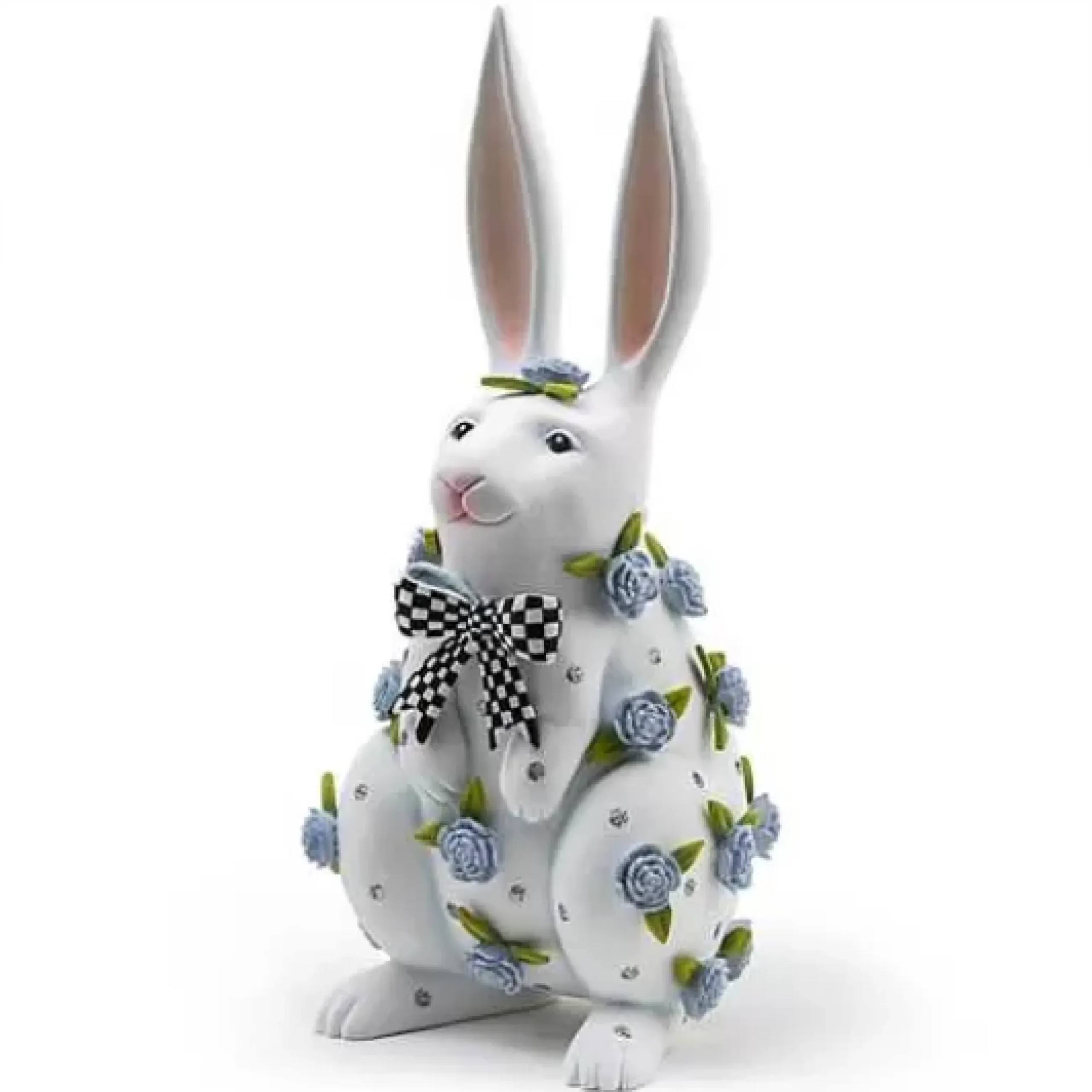 MacKenzie-Childs Patience Brewster Periwinkle Peony Standing Rabbit< Easter|Spring