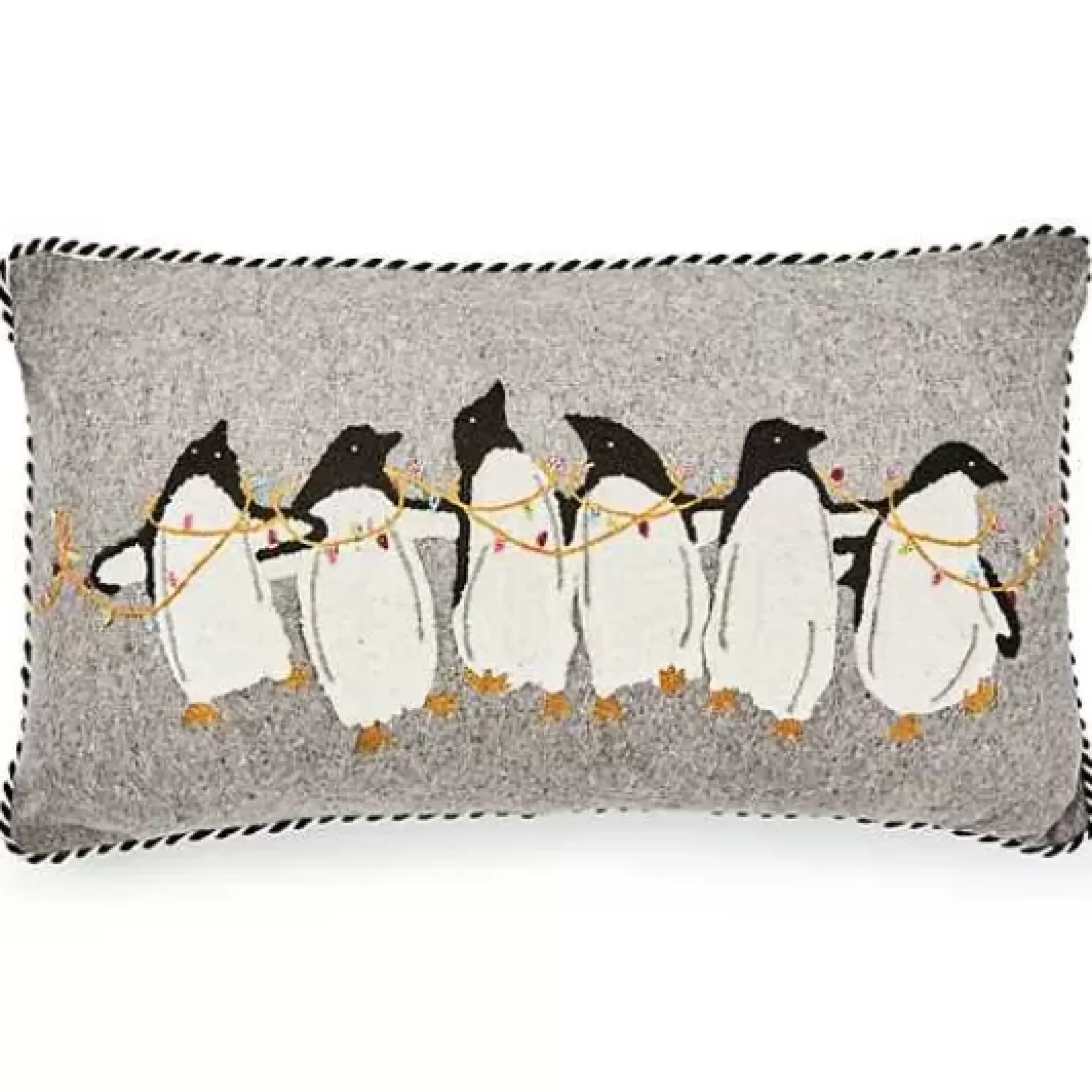 MacKenzie-Childs Penguin Lumbar Pillow< Pillows, Throws, & Cushions