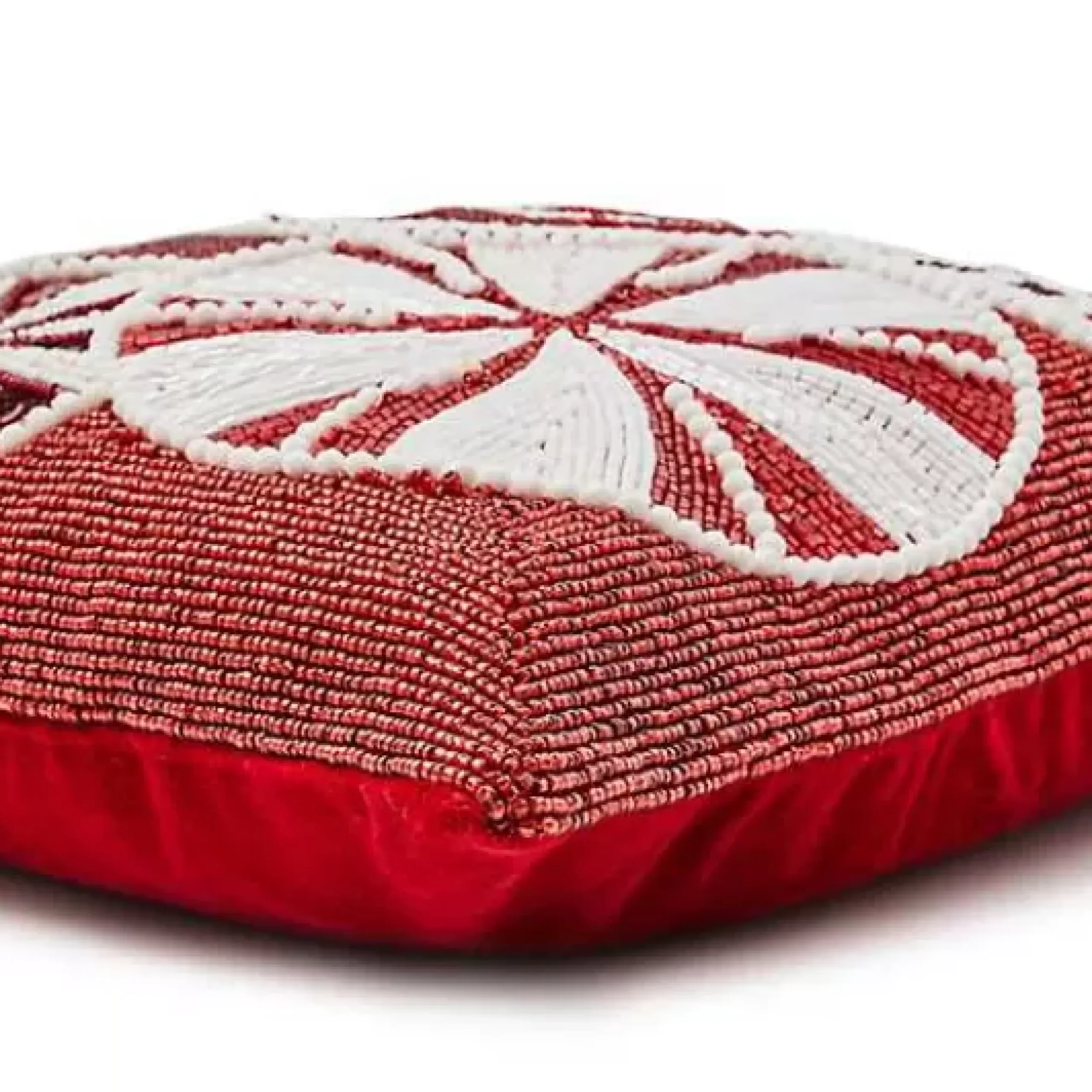 MacKenzie-Childs Peppermint Beaded Throw Pillow< Pillows, Throws, & Cushions