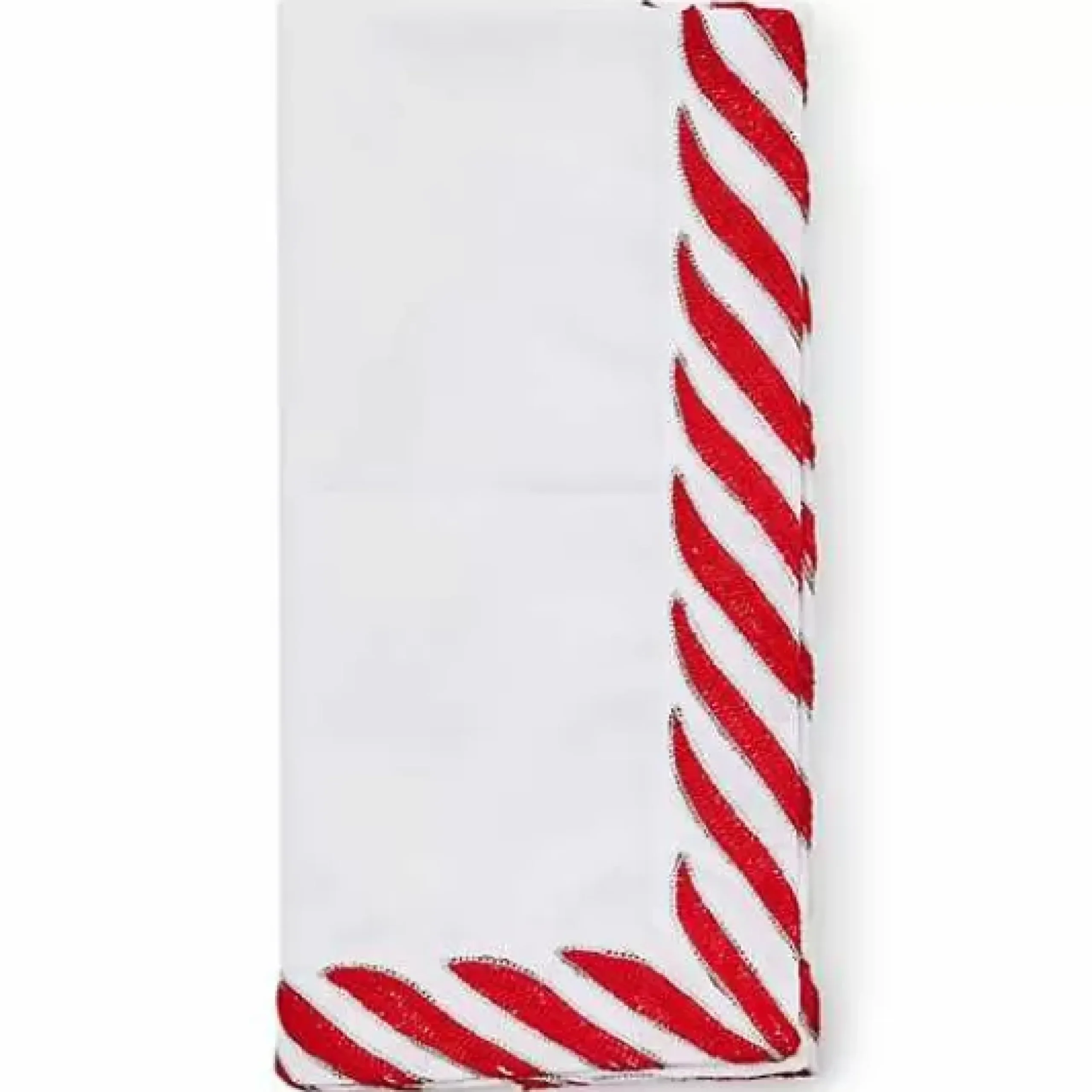 MacKenzie-Childs Peppermint White Napkin< Table Accessories|Kitchen & Table Linens