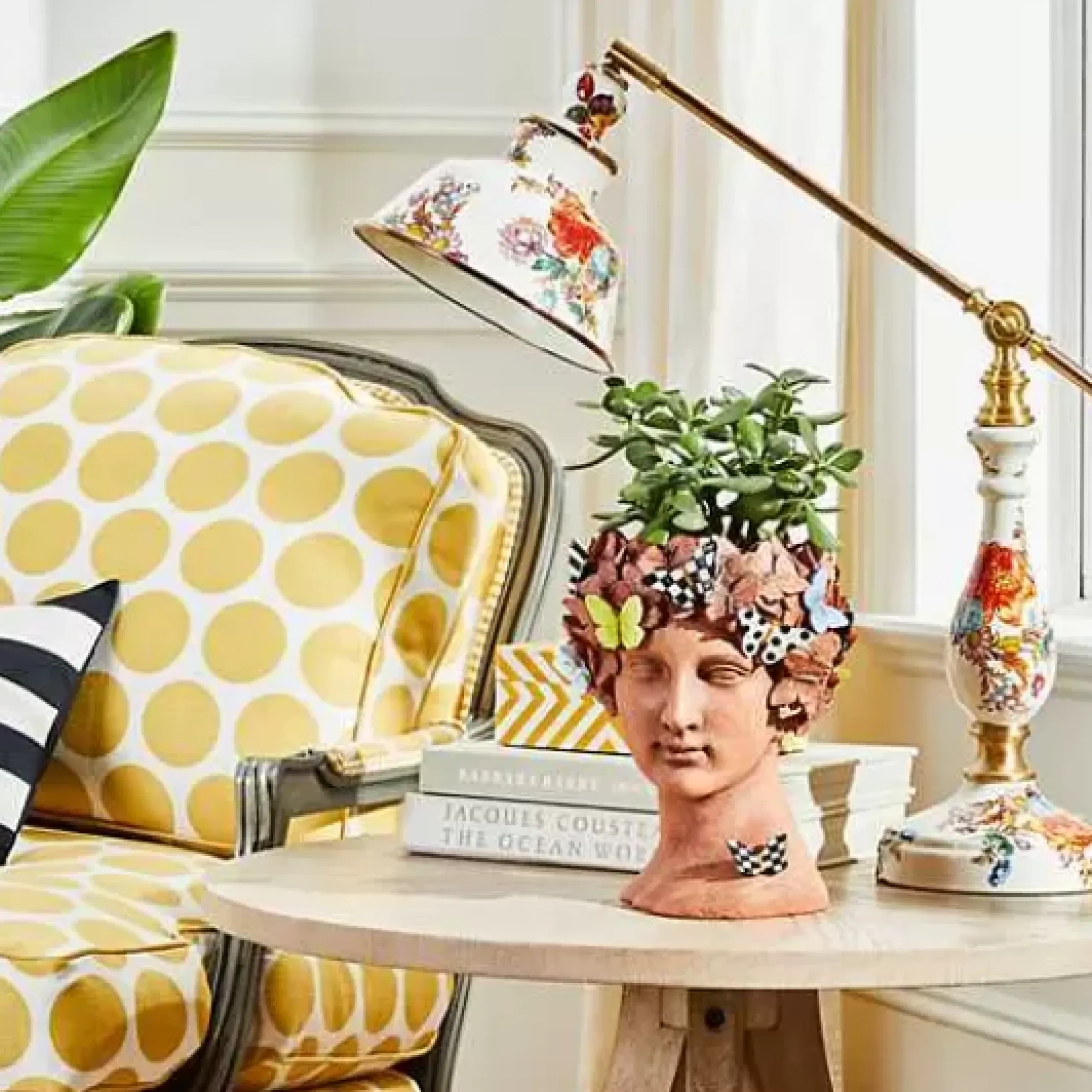 MacKenzie-Childs Persephone Small Bust Planter< Outdoor|Room Accents