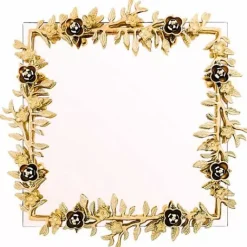 MacKenzie-Childs Petal Square Gold Wall Mirror< Room Accents