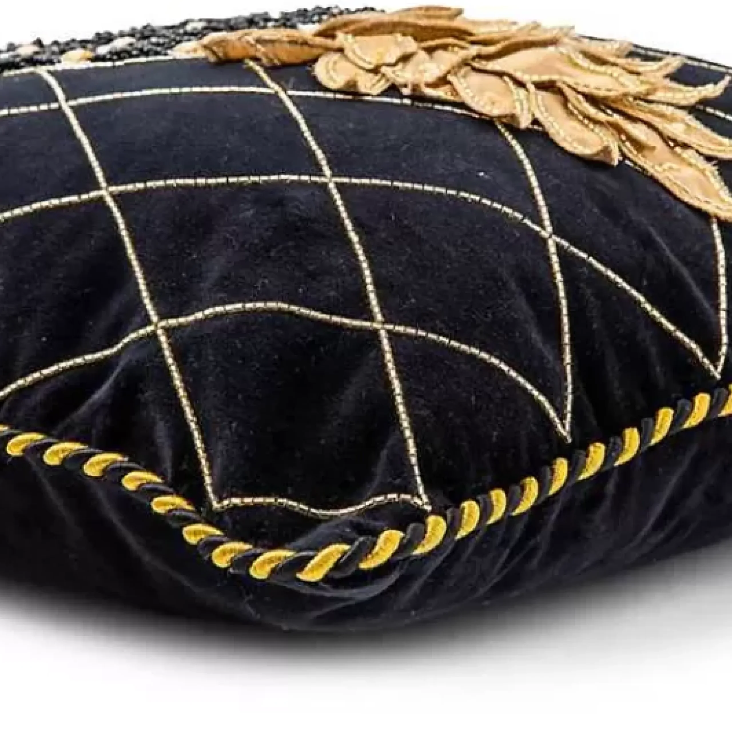 MacKenzie-Childs Pineapple Black Pillow< Pillows, Throws, & Cushions