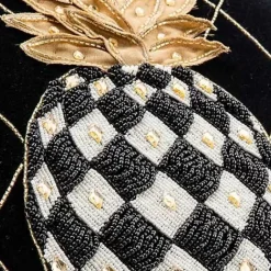 MacKenzie-Childs Pineapple Black Pillow< Pillows, Throws, & Cushions