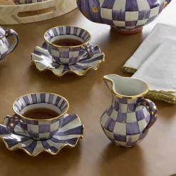 MacKenzie-Childs Plum Check Ceramic Creamer< The Coffee Shop|Fall Entertaining