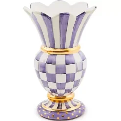 MacKenzie-Childs Plum Check Ceramic Great Vase< Room Accents|Fall Entertaining