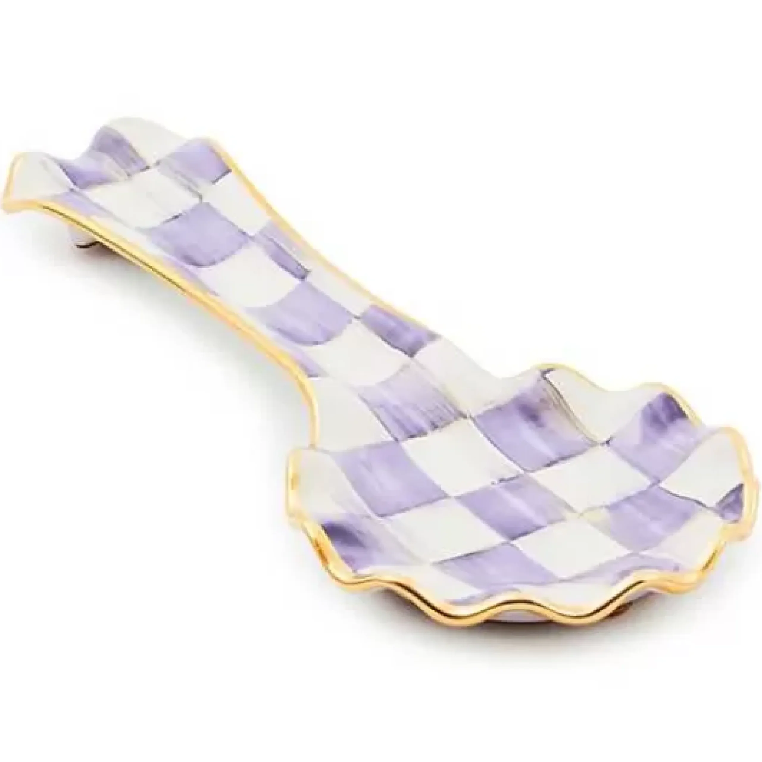 MacKenzie-Childs Plum Check Ceramic Spoon Rest< Kitchen Utensils & Tools