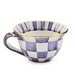 MacKenzie-Childs Plum Check Ceramic Teacup< The Coffee Shop|Fall Entertaining
