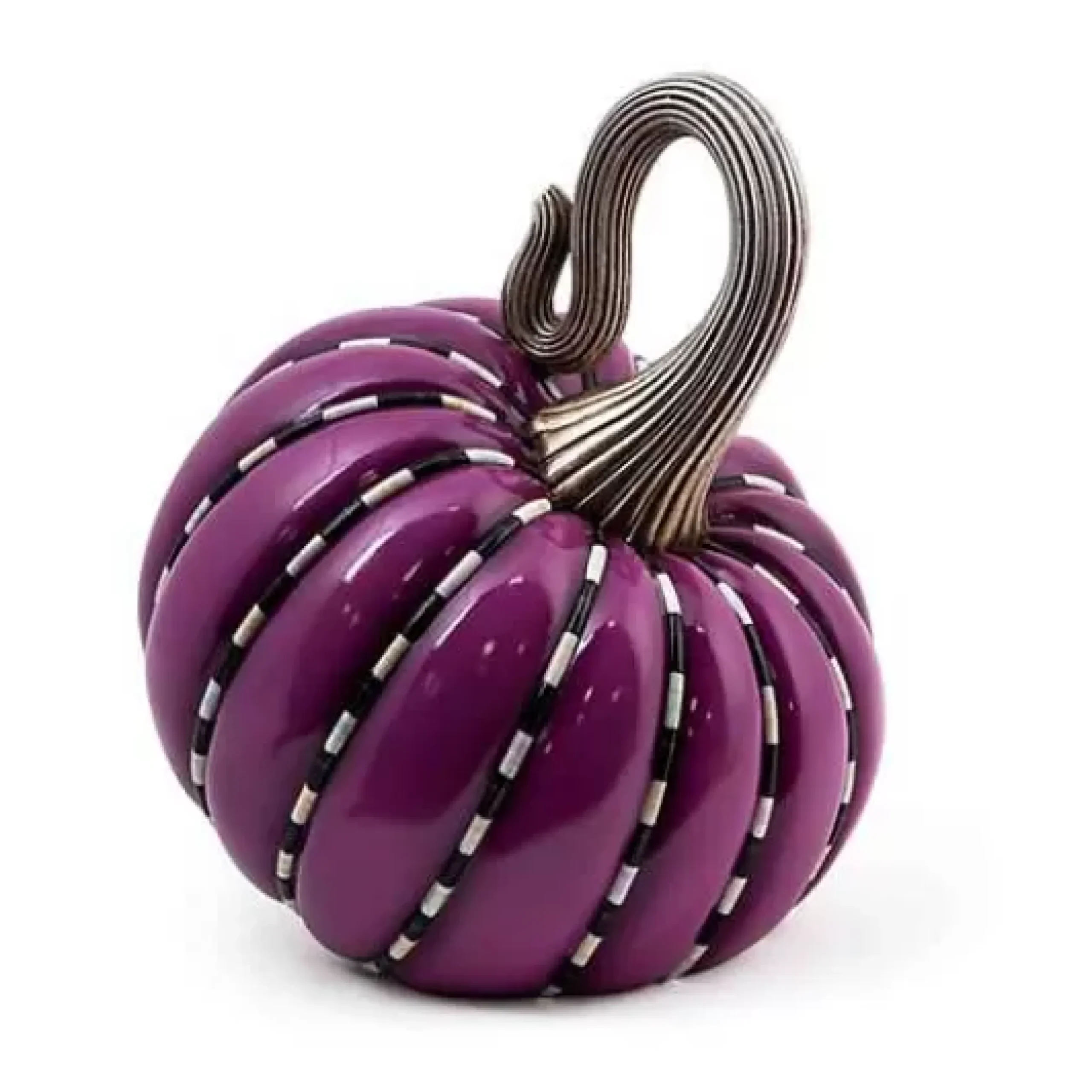 MacKenzie-Childs Plum Piped Pumpkin< Pumpkins|The Halloween Shop