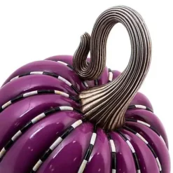 MacKenzie-Childs Plum Piped Pumpkin< Pumpkins|The Halloween Shop