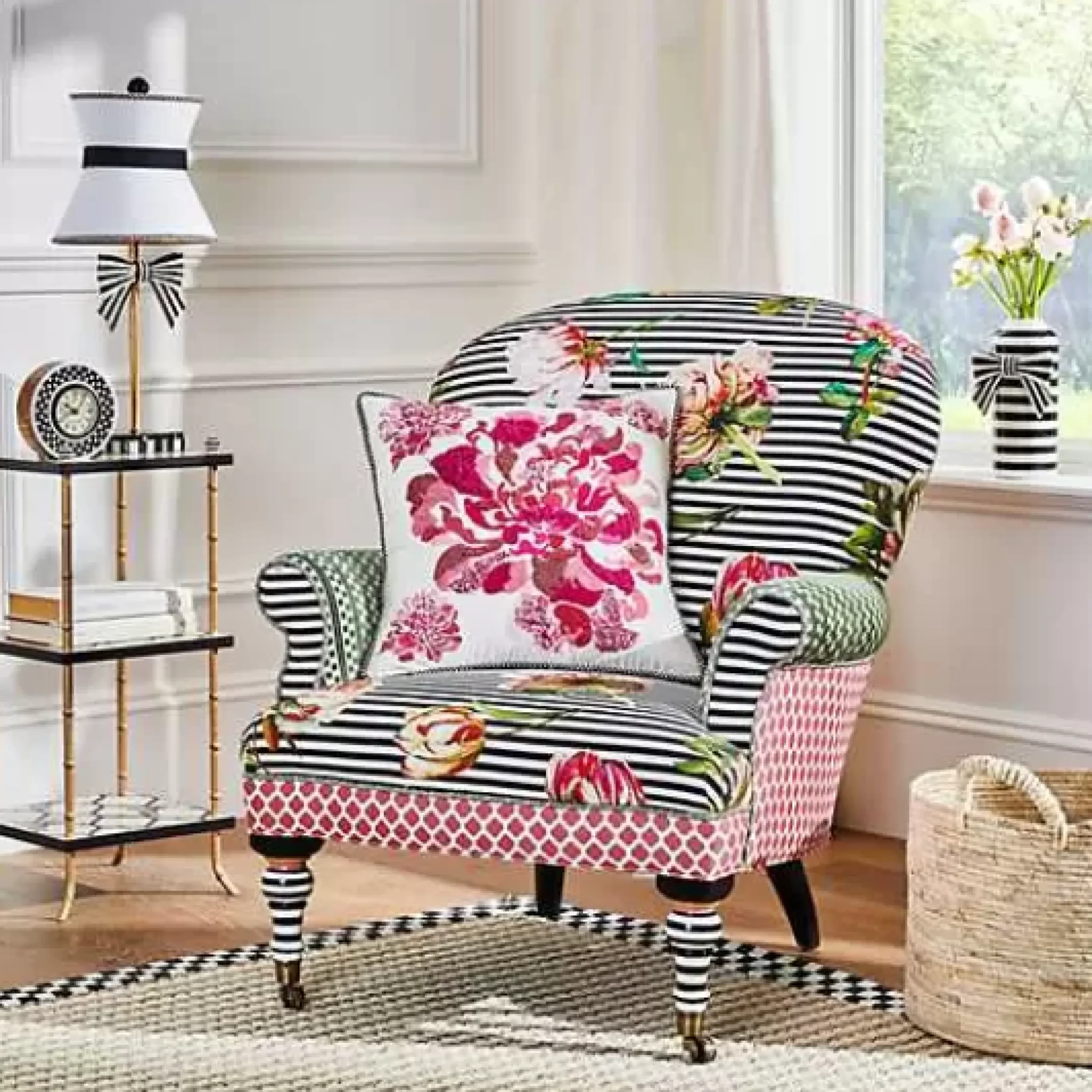 MacKenzie-Childs Pretty As A Bow 3 Tiered Table< Living Room|Bath & Bath Accessories