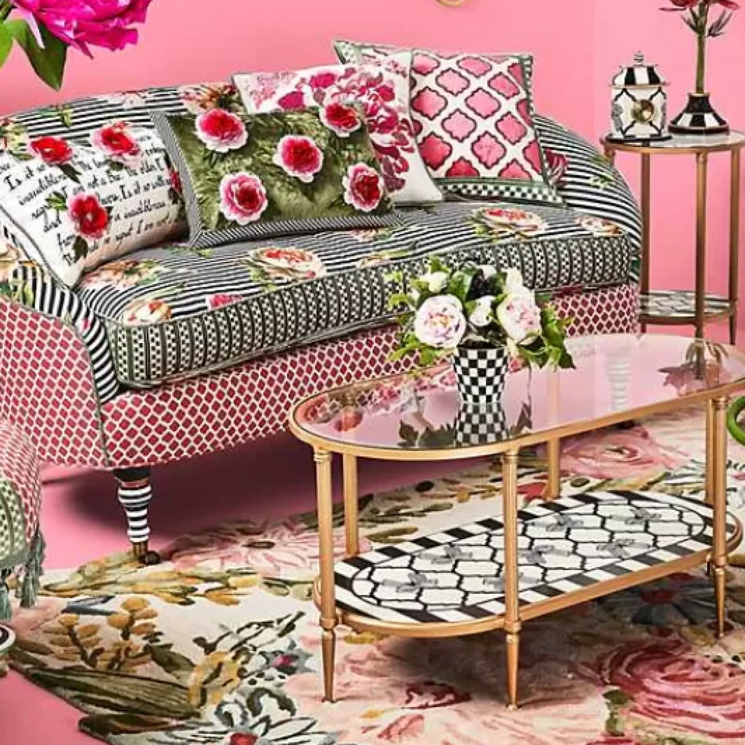 MacKenzie-Childs Pretty As A Bow Coffee Table< Living Room
