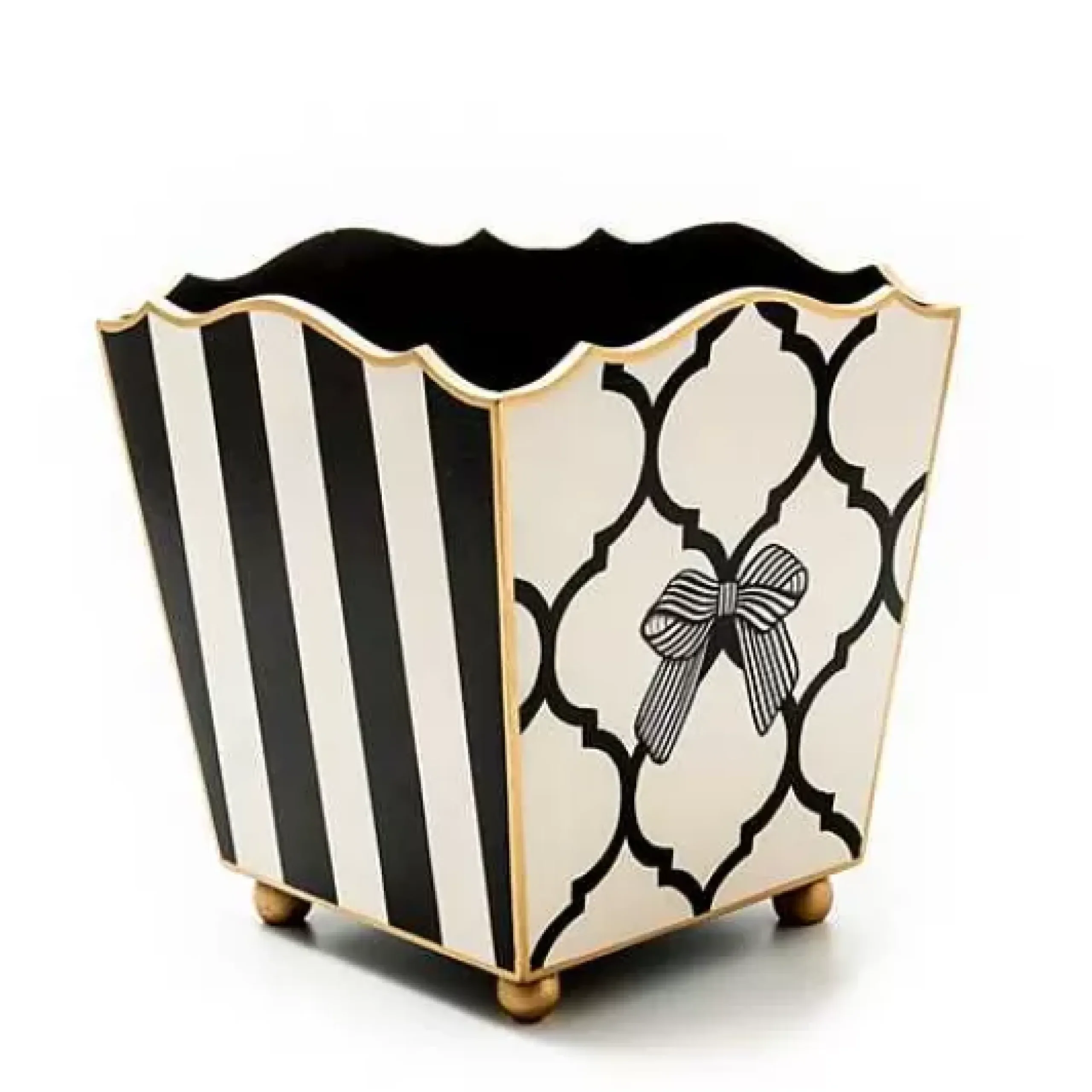 MacKenzie-Childs Pretty as a Bow Waste Bin< Bath & Bath Accessories|Room Accents