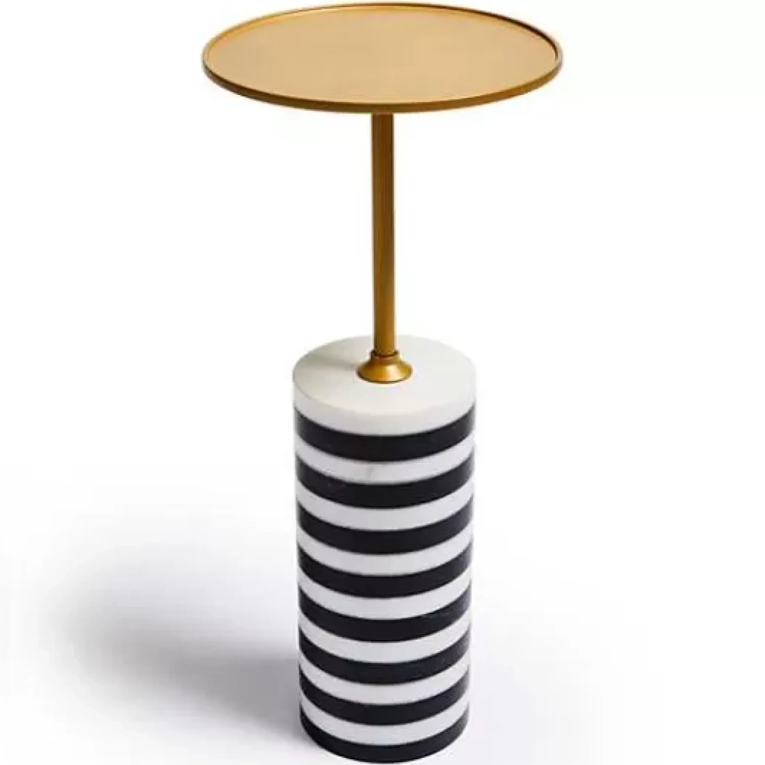 MacKenzie-Childs Priorities Round Stripe Side Table< Entryway Furniture|Living Room
